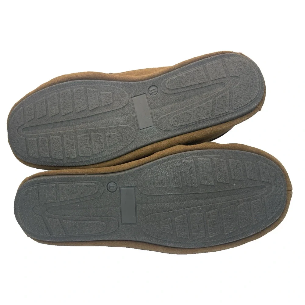 Mens Moccasin Slippers Chestnut Suede Leather Goodfellow & Co Topher 11 M